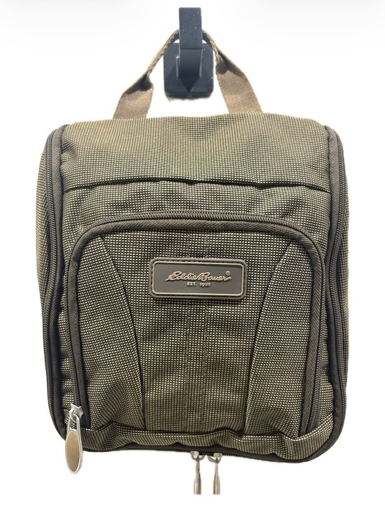 Eddie Bauer Handbags - Eddie Bauer Hanging Travel Toiletry Kit/Bag | Unisex | Olive Tan Woven Nylon